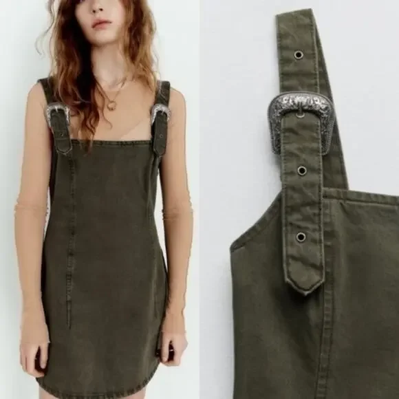 ★ZARA★ SOFT MINI DRESS WITH BUCKLES Zara | Dresses | Zara Buckled Mini Dress With Open Back